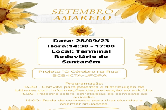 Projeto 'Cérebro na rua' será realizado nos dias 28 e 29 de setembro.
